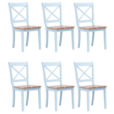 vidaXL Καρέκλες Τραπεζαρίας 6 Τεμ. Γκρι/Αν. Ξύλο Μασίφ Ξύλο Καουτσούκ