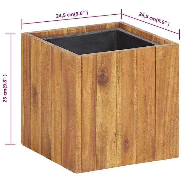vidaXL Ζαρντινιέρα Υπερυψωμένη 24,5x24,5x25 εκ. Μασίφ Ξύλο Ακακίας