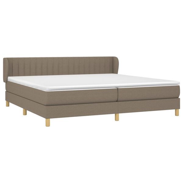 vidaXL &Kappa;&rho;&epsilon;&beta;ά&tau;&iota; Boxspring &mu;&epsilon; &Sigma;&tau;&rho;ώ&mu;&alpha; Taupe 200x200 &epsilon;&kappa;. &Upsilon;&phi;&alpha;&sigma;&mu;ά&tau;&iota;&nu;&omicron;