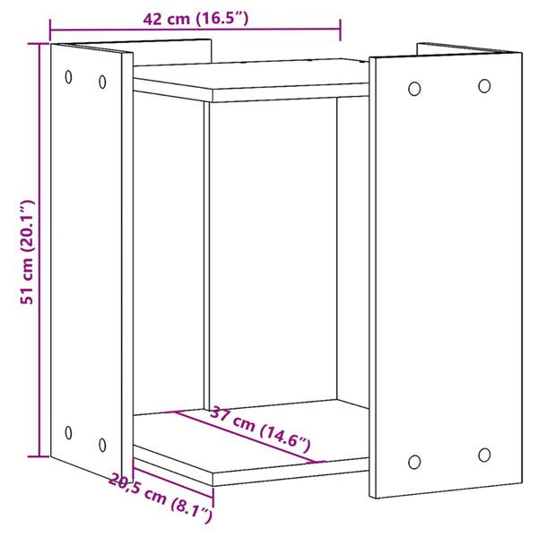 vidaXL Τουαλέτα Γάτας Περίφραξη Λευκό 42x42x51 εκ. Επεξεργασμ. Ξύλο