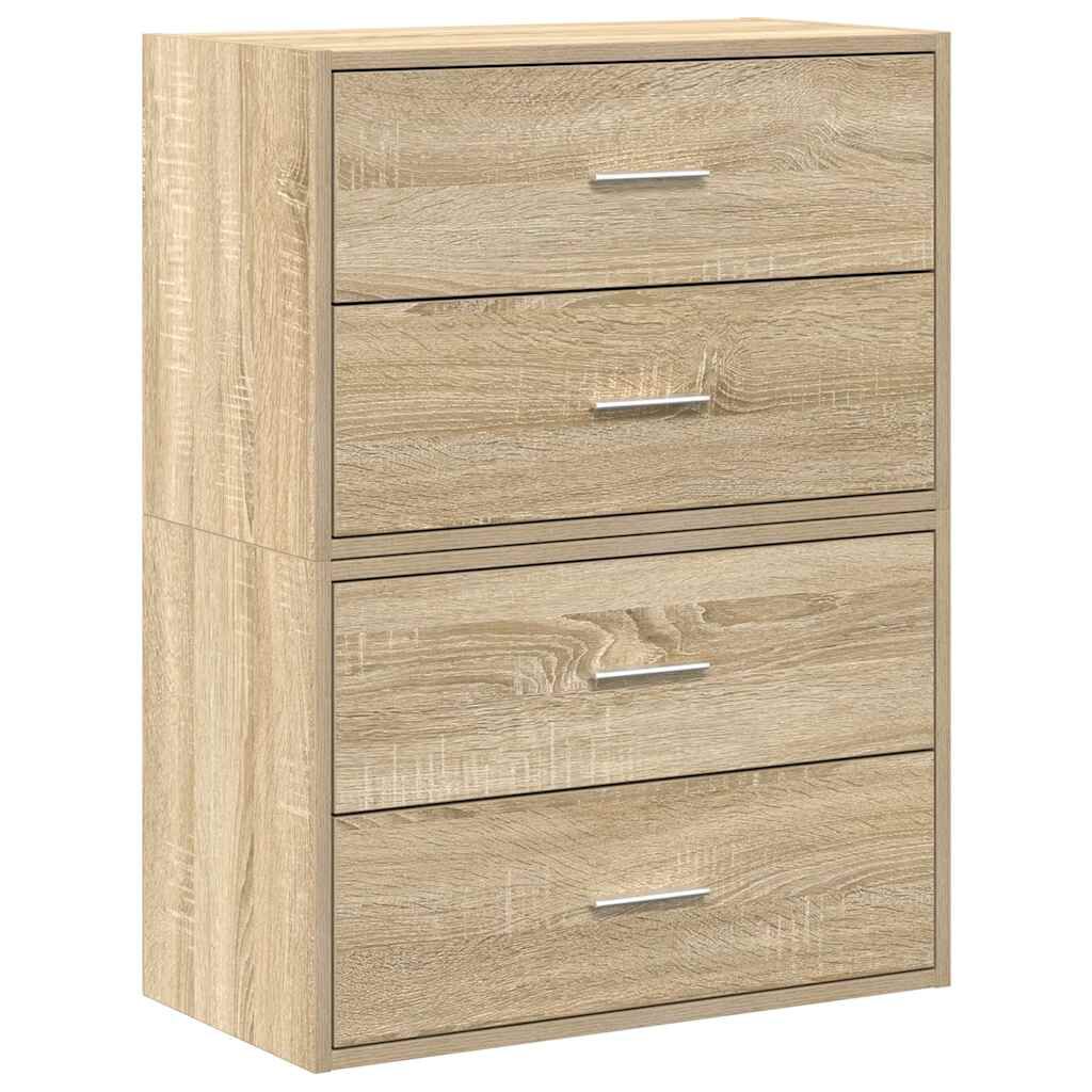 vidaXL Ντουλάπια με 2 συρτάρια 2 τεμ. Sonoma Δρυς 60x31x40 εκ.