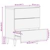 vidaXL κομοδίνο ντουλάπι ανοιχτό γκρι 50x33x60 cm μασίφ ξύλο Mango