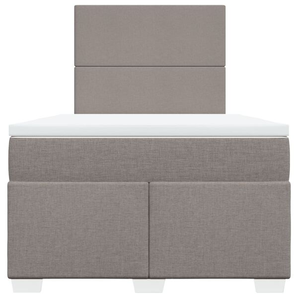 vidaXL Κρεβάτι Boxspring με Στρώμα Taupe 120x190 εκ. Υφασμάτινο