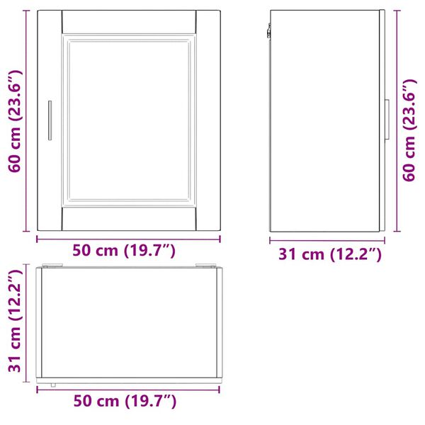 vidaXL ντουλάπια τοίχου κουζίνας 2 τεμάχια "Porto" High Gloss White