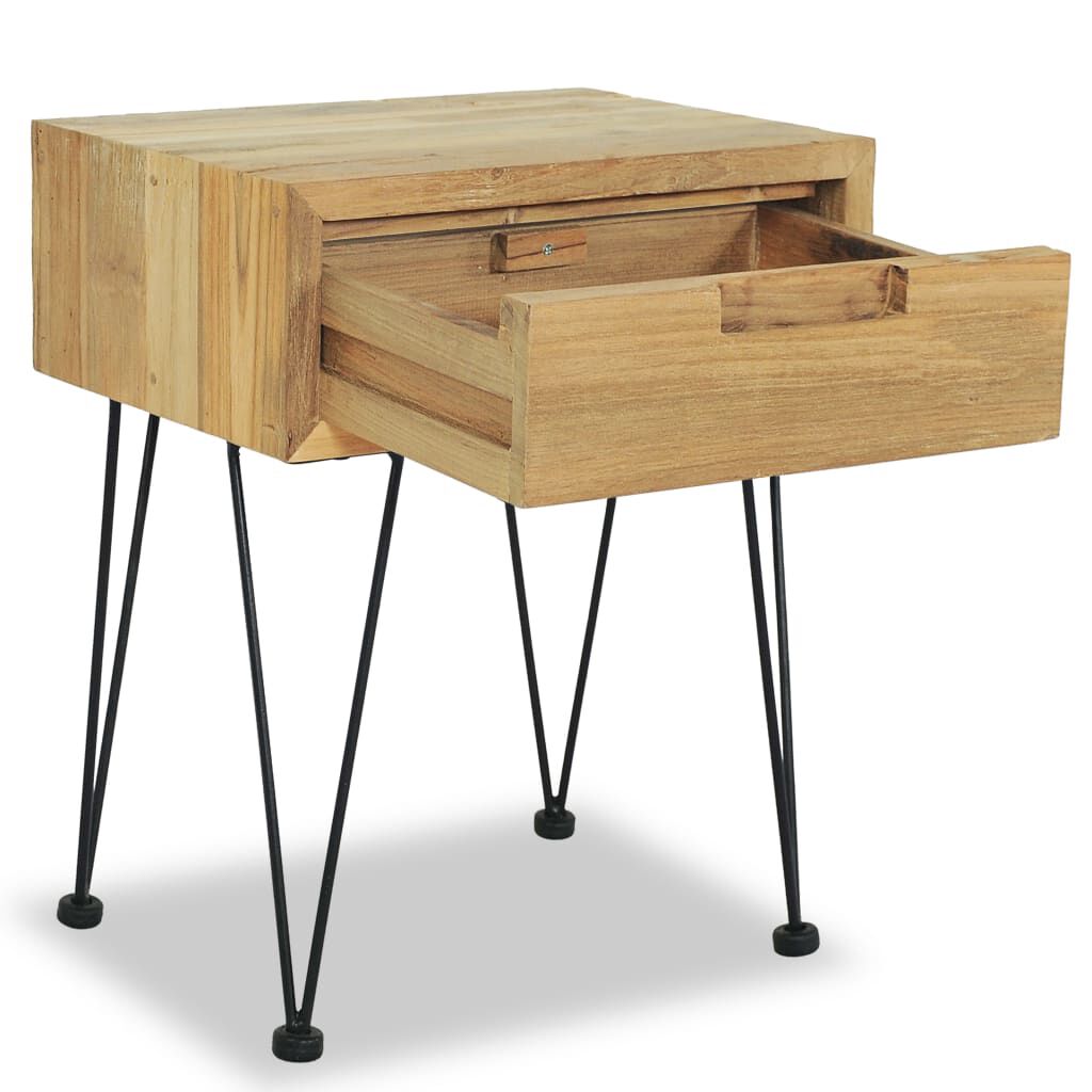 vidaXL Κομοδίνα 2 τεμ. 40 x 30 x 50 εκ. από Μασίφ Ξύλο Teak