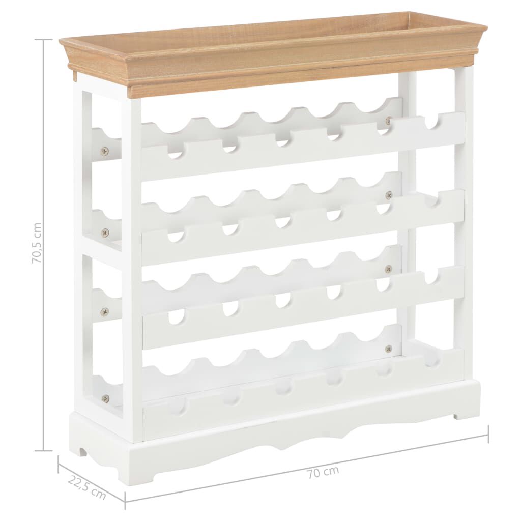 vidaXL Κάβα Κρασιών Λευκή 70 x 22,5 x 70,5 εκ. από MDF