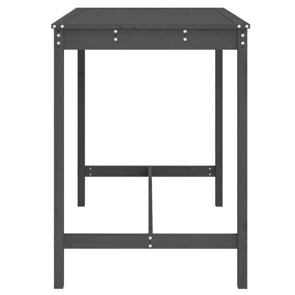 vidaXL Τραπέζι Κήπου Γκρι 121 x 82,5 x 110 εκ. από Μασίφ Ξύλο Πεύκου