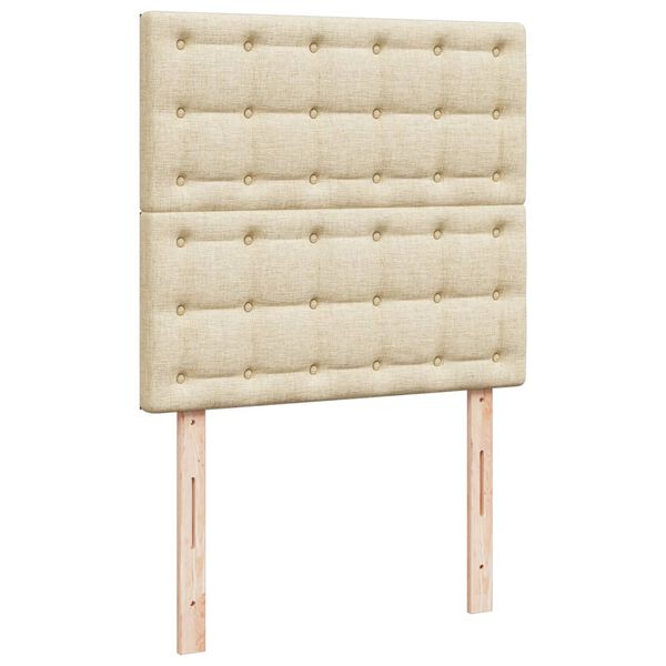 vidaXL Κρεβάτι Boxspring με Στρώμα Κρεμ 80 x 200 εκ. Υφασμάτινο