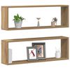 vidaXL Ράφι Τοίχου με ράφι 2 pcs Χειροποίητη δρυς 80 x 15 x 26 εκ.