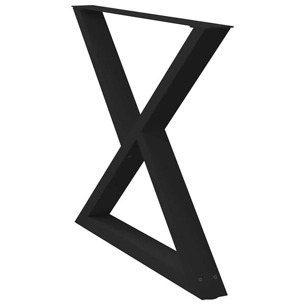 vidaXL Πόδια Τραπεζαρίας 2 τεμ. Μαύρο 90x(72-73,3) εκ. Ατσάλι