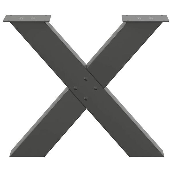 vidaXL Πόδια Τραπεζιού Σαλονιού σε Σχήμα Χ, 2 τεμ. Ανθρακί 60x(42-43) εκ. Ατσάλι