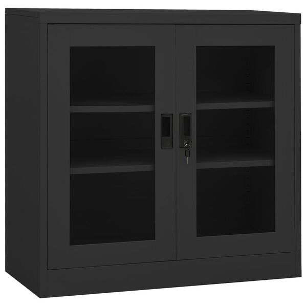 vidaXL Ντουλάπα Γραφείου Ανθρακί 90 x 40 x 90 εκ. Ατσάλινη