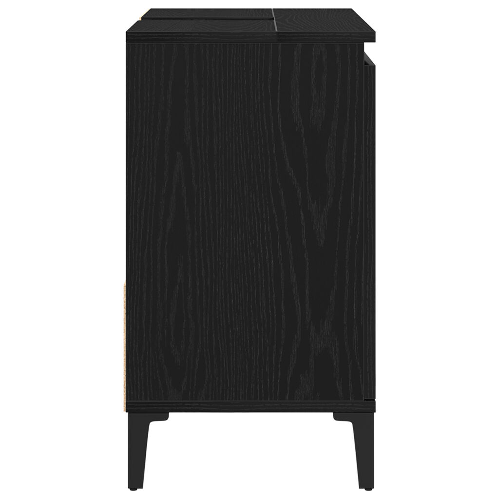 vidaXL Ντουλάπι Νιπτήρα Μαύρη Δρυς 65x33x60 εκ. Ξύλο Επεξεργασμένο