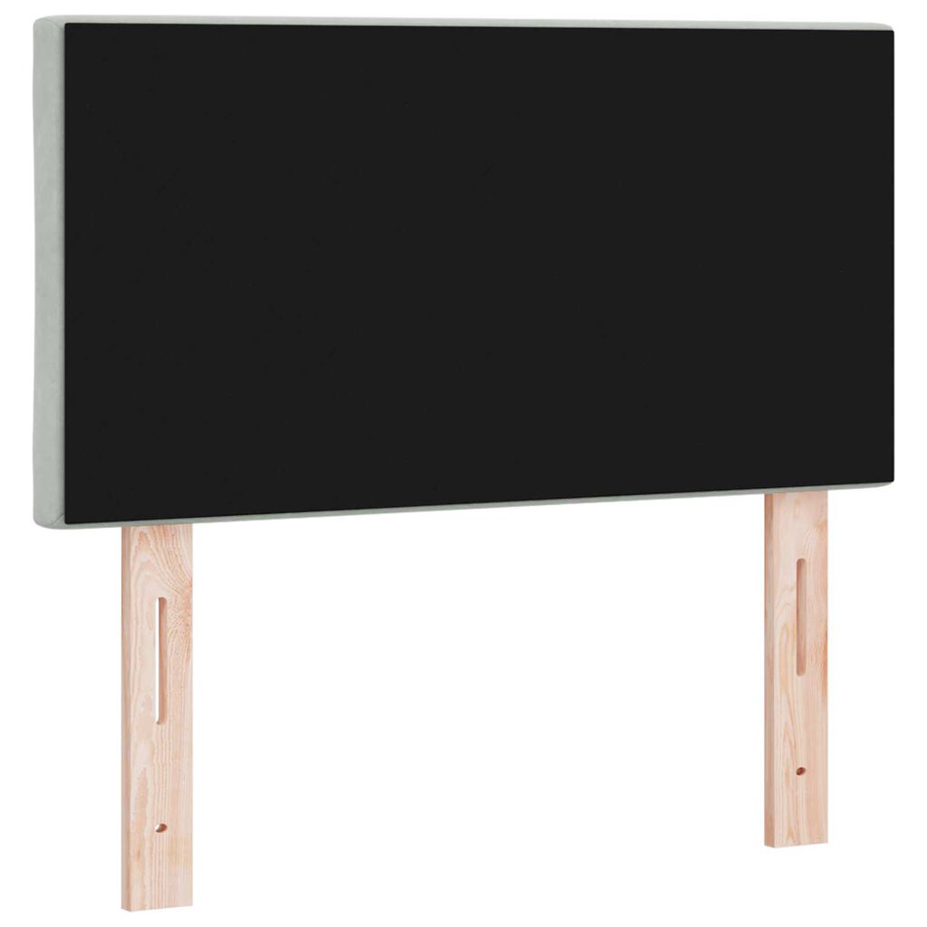 vidaXL LED Κεφαλάρι με φώτα λωρίδας LED Ανοιχτό γκρι 80 cm Βελούδο