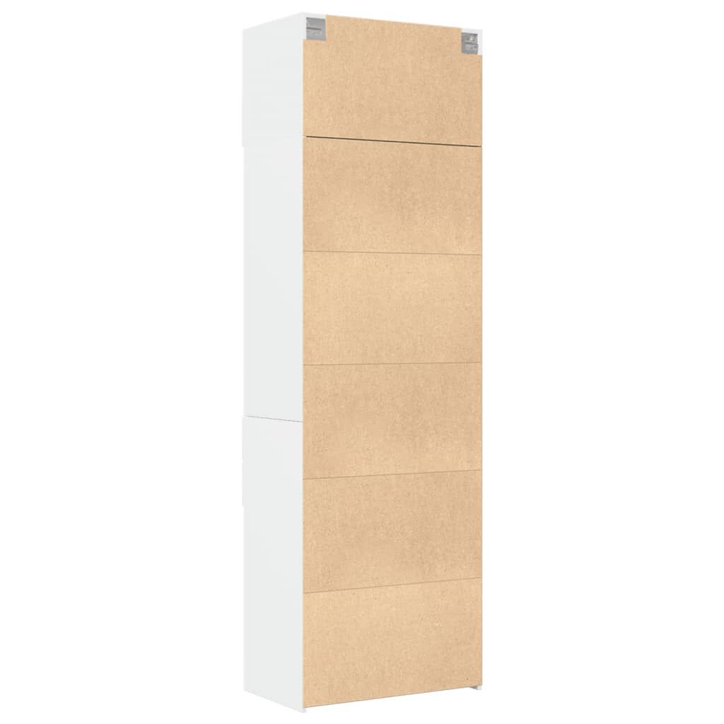 vidaXL Ραφιέρα με Ντουλάπια Λευκή 70x42,5x225 εκ. Επεξεργασμένο Ξύλο