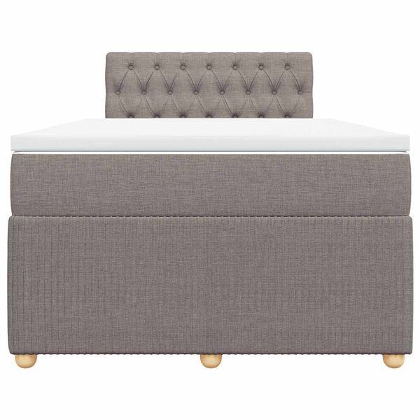 vidaXL Κρεβάτι Boxspring με Στρώμα Taupe 120x200 εκ. Υφασμάτινο
