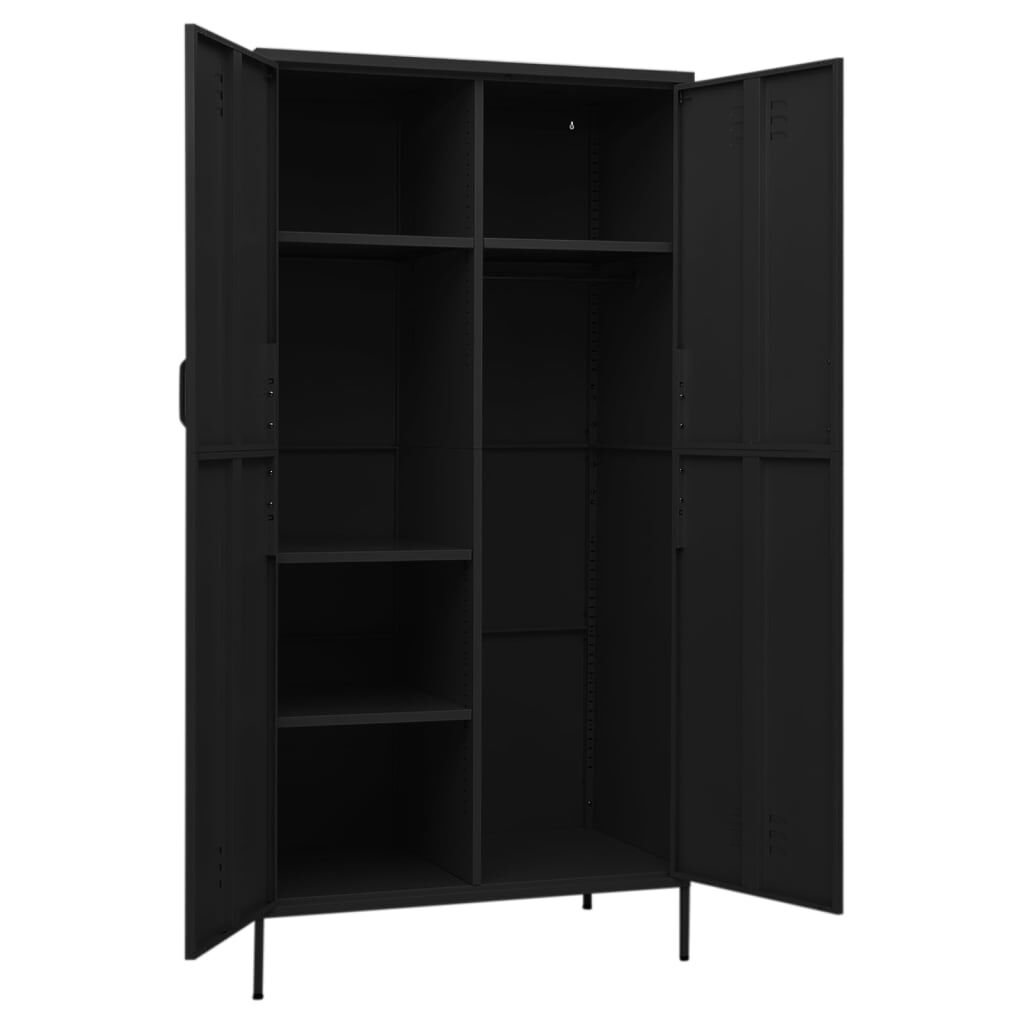 vidaXL Ντουλάπα Μαύρη 90 x 50 x 180 εκ. από Ατσάλι