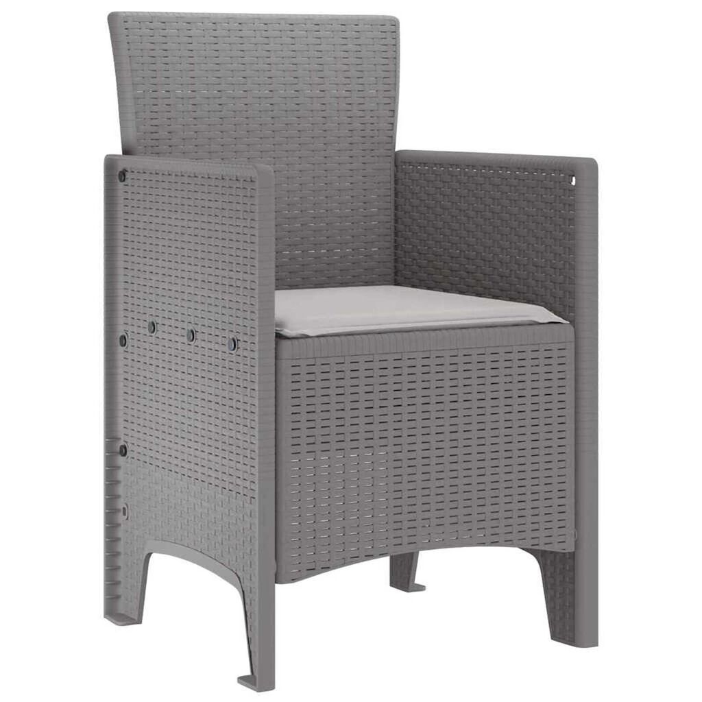 vidaXL Καρέκλα Κήπου 2 pcs Ανοιχτό γκρι 53 x 49 x 85 εκ. PP
