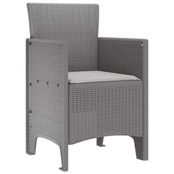 vidaXL Καρέκλα Κήπου 2 pcs Ανοιχτό γκρι 53 x 49 x 85 εκ. PP