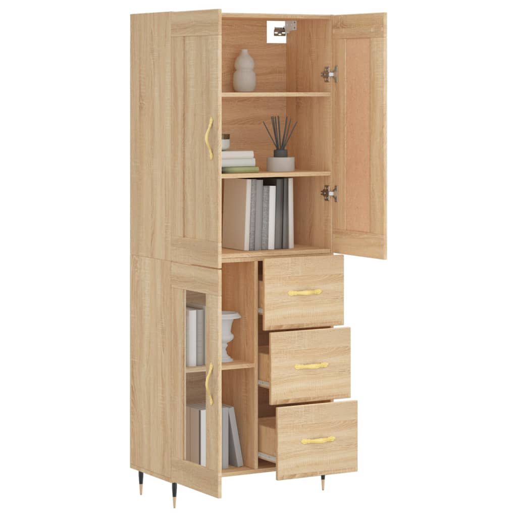 vidaXL Ντουλάπι Sonoma δρυς 69,5 x 34 x 180 εκ. από Επεξεργασμένο Ξύλο