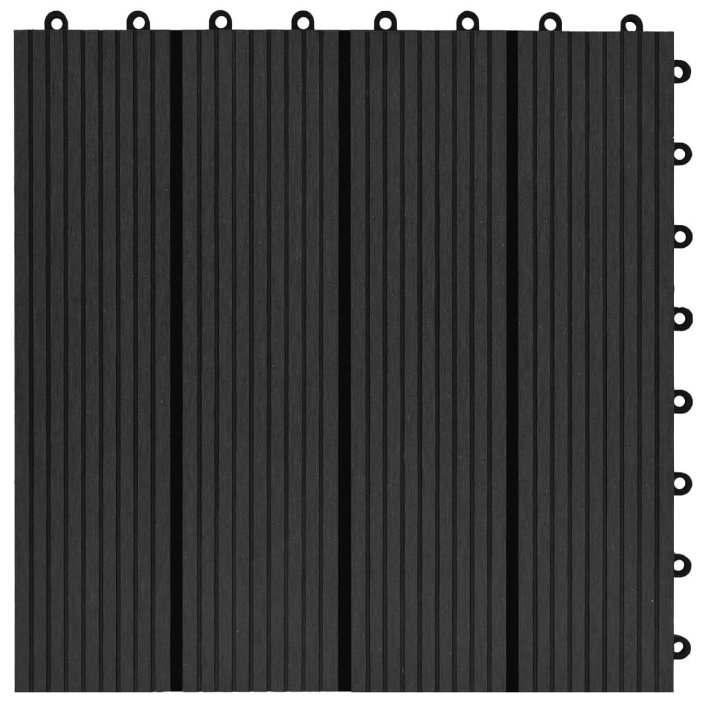 vidaXL Πλακάκια Deck 22 τεμ. Μαύρα 30 x 30 εκ. 2 μ² από WPC