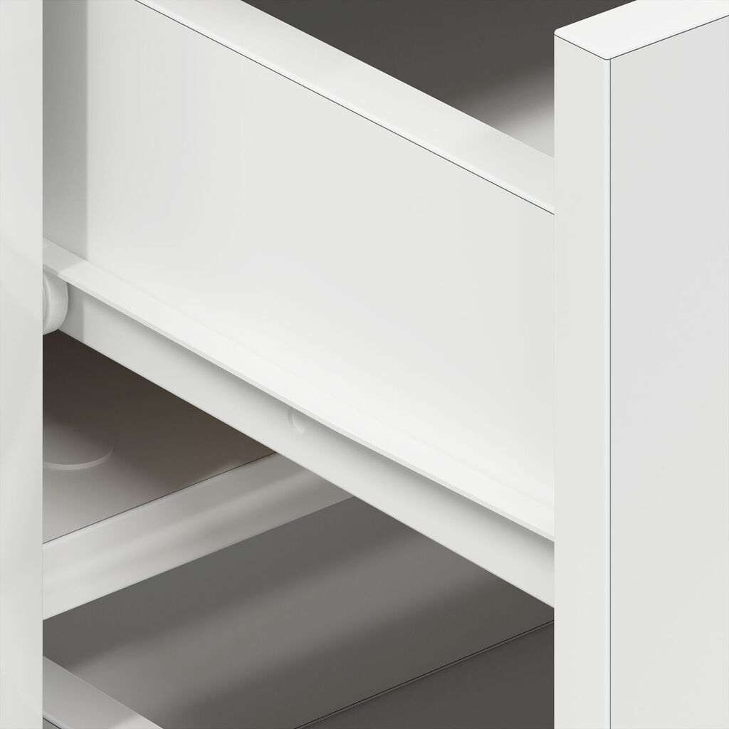 vidaXL Λευκό Πλαϊνό Γραφείο Λευκό Ξύλο 120 x 36 x 69 εκ. Αποθήκευση