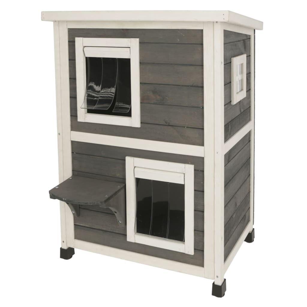 Kerbl Outdoor Γατόσπιτο Family 57 x 55 x 80 εκ. Γκρι και Λευκό