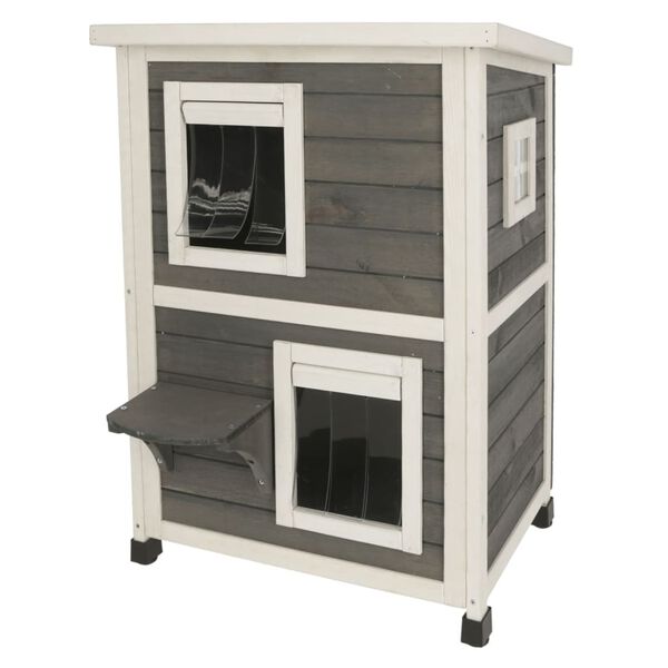 Kerbl Outdoor Γατόσπιτο Family 57 x 55 x 80 εκ. Γκρι και Λευκό