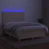 vidaXL &Kappa;&rho;&epsilon;&beta;ά&tau;&iota; Boxspring &mu;&epsilon; &Sigma;&tau;&rho;ώ&mu;&alpha; & LED &Kappa;&rho;&epsilon;&mu; 140x200 &epsilon;&kappa;. &Upsilon;&phi;&alpha;&sigma;&mu;ά&tau;&iota;&nu;&omicron;