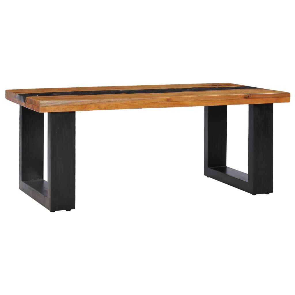 vidaXL Τραπεζάκι Σαλονιού 100x50x40 εκ. Μασίφ Ξύλο Teak / Συνθ. Ρητίνη
