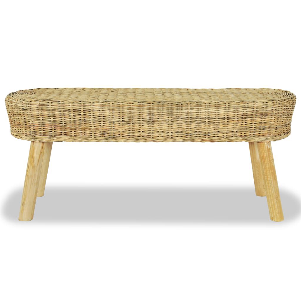 vidaXL Πάγκος Χολ Χρώμα Φυσικό 110 x 35 x 45 εκ. Ρατάν