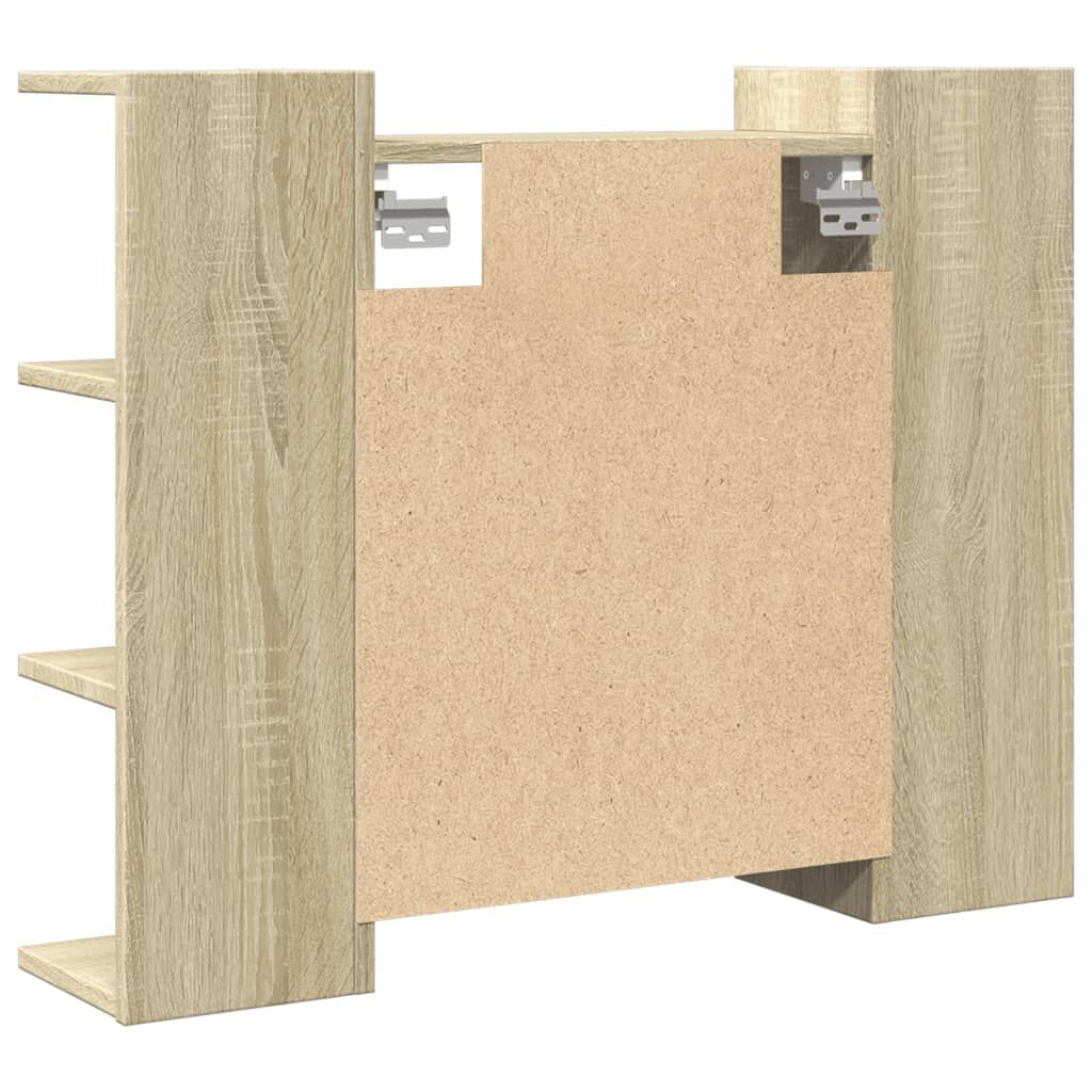 vidaXL Καθρέφτης Μπάνιου Sonoma Δρυς 80 x 20,5 x 64 εκ. Ξύλο