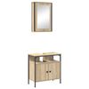 vidaXL Σετ Επίπλων Μπάνιου με ράφι με πόρτα 2 pcs Καφέ 60 x 30 x 60 cm
