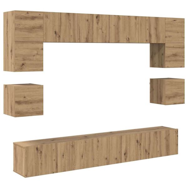 vidaXL &Sigma;&epsilon;&tau; &epsilon;&pi;ί&pi;&lambda;&omicron;&upsilon; &tau;&eta;&lambda;&epsilon;ό&rho;&alpha;&sigma;&eta;&sigmaf; 8 pcs Artisan Oak &Epsilon;&pi;&epsilon;&xi;&epsilon;&rho;&gamma;&alpha;&sigma;&mu;έ&nu;&omicron; &xi;ύ&lambda;&omicron;