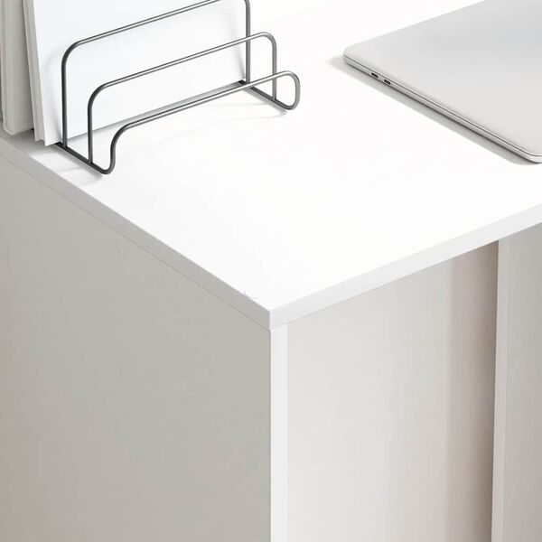 vidaXL Γραφείο με ράφι Λευκό 78,5 x 37 x 154,5 εκ Επεξεργασμένο ξύλο