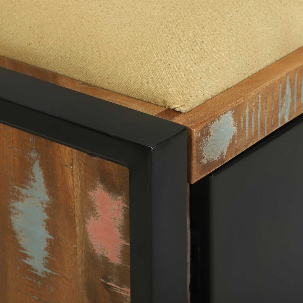 vidaXL Παγκάκι Επίπλου Πολύχρωμο 100x35x50 εκ. Στέρεο Ξύλο Ανακυκλωμένο