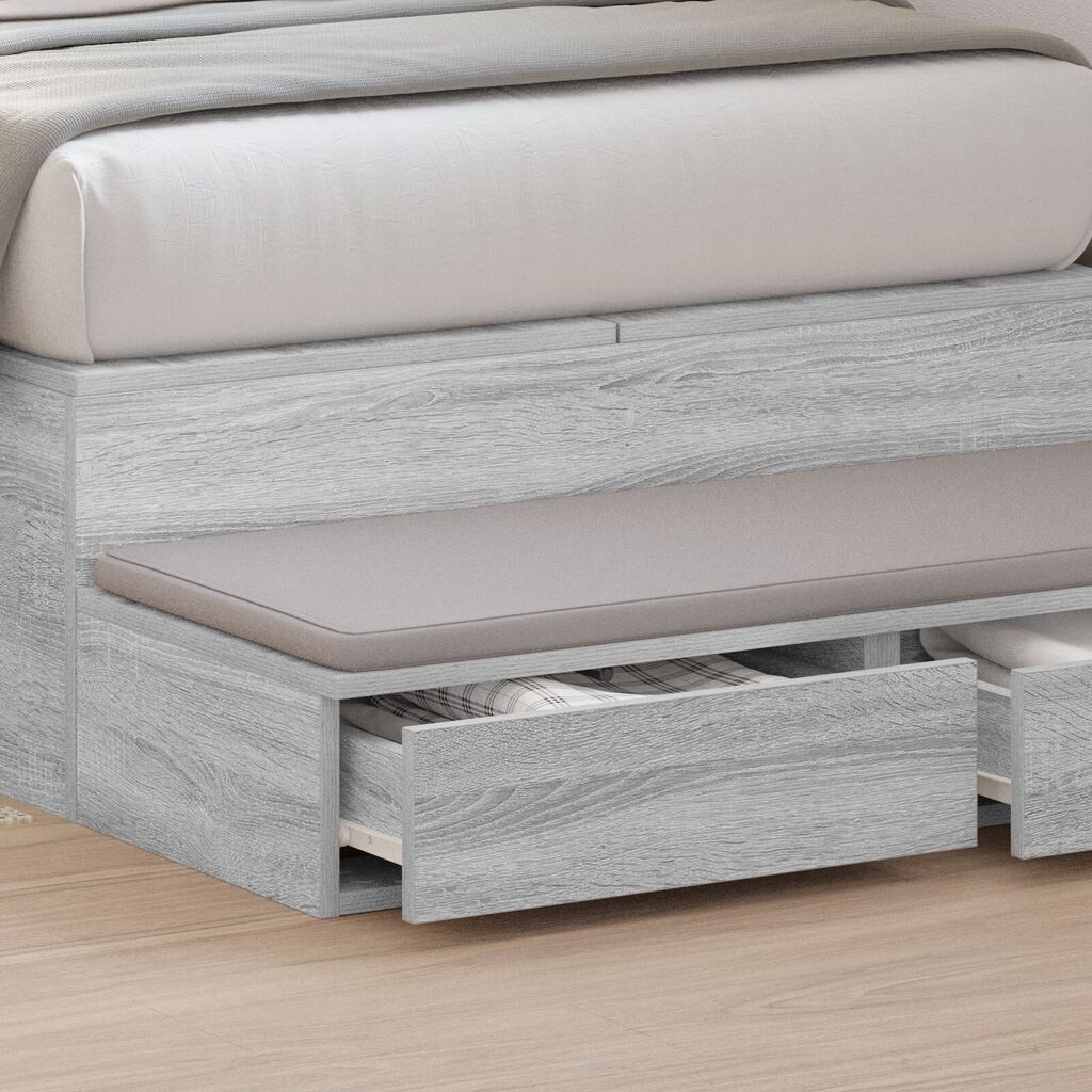 vidaXL Συστήματα κρεβατιού Γκρι Σονομά 90x36,5x16,5 εκ. Ξύλο επεξεργασμένο
