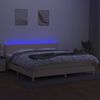 vidaXL &Kappa;&rho;&epsilon;&beta;ά&tau;&iota; Boxspring &mu;&epsilon; &Sigma;&tau;&rho;ώ&mu;&alpha; & LED &Kappa;&rho;&epsilon;&mu; 200x200 &epsilon;&kappa;. &Upsilon;&phi;&alpha;&sigma;&mu;ά&tau;&iota;&nu;&omicron;