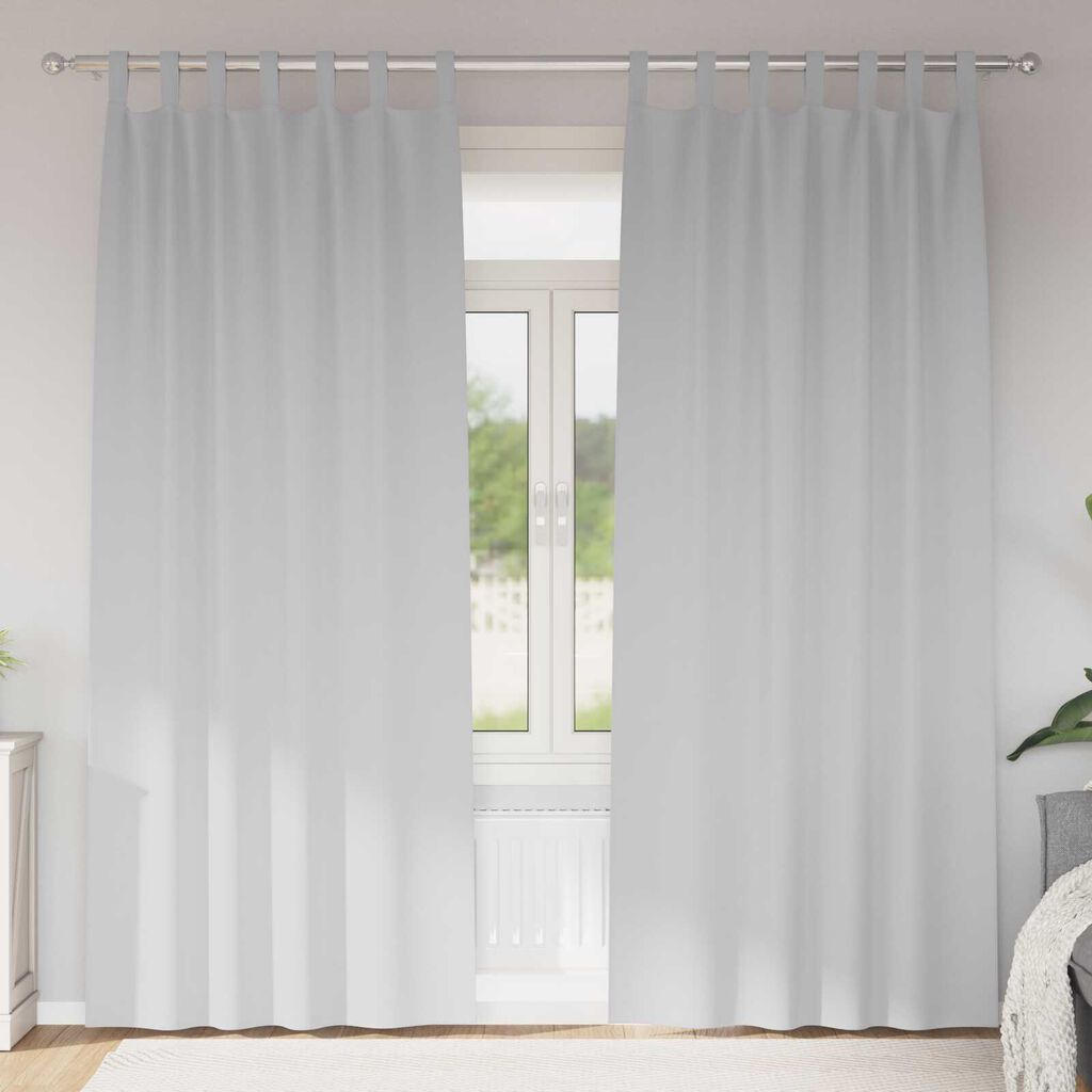 vidaXL Κουρτίνες 2 pcs Ανοιχτό Γκρι 245 x 140 εκ. Πολυεστέρας