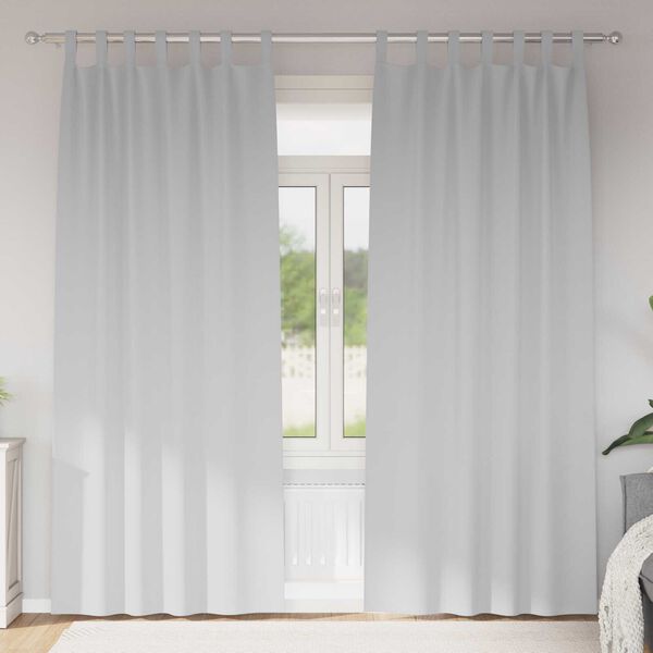 vidaXL Κουρτίνες 2 pcs Ανοιχτό Γκρι 245 x 140 εκ. Πολυεστέρας
