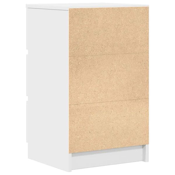 vidaXL Κομοδίνο με 3 συρτάρια Λευκό 39x35x65 εκ.