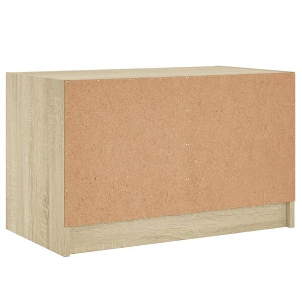 vidaXL Βοηθητικό Ντουλάπι Sonoma Δρυς 68x37x42 εκ. με Γυάλινες Πόρτες