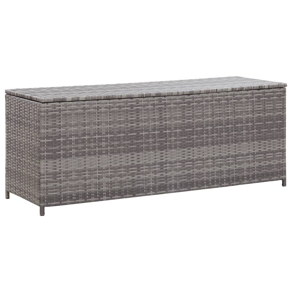 vidaXL Κουτί Αποθήκευσης Κήπου Γκρι 120x50x60 εκ. από Συνθετικό Ρατάν
