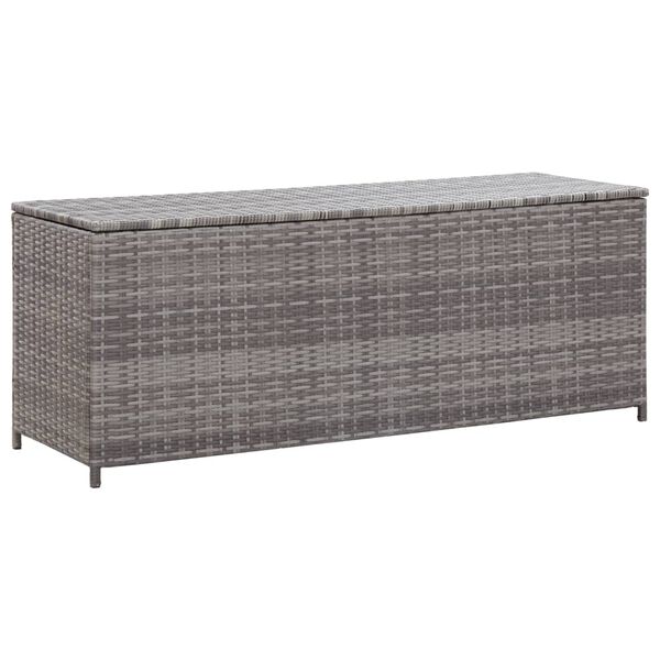 vidaXL Κουτί Αποθήκευσης Κήπου Γκρι 120x50x60 εκ. από Συνθετικό Ρατάν