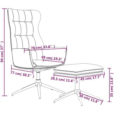 vidaXL Πολυθρόνα Relax Γυαλιστερό Καφέ Συνθετικό Δέρμα με Υποπόδιο