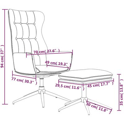 vidaXL Πολυθρόνα Relax Γυαλιστερό Καφέ Συνθετικό Δέρμα με Υποπόδιο