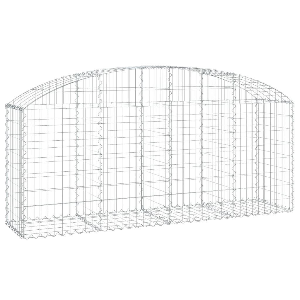 vidaXL Συρματοκιβώτιο Τοξωτό 200x50x80/100εκ. από Γαλβανισμένο Χάλυβα