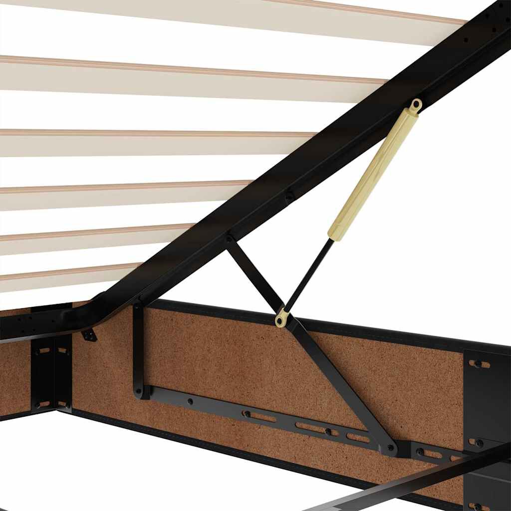 vidaXL Οθωμανικό κρεβάτι με στρώματα Μαύρο 160x200cm Velvet