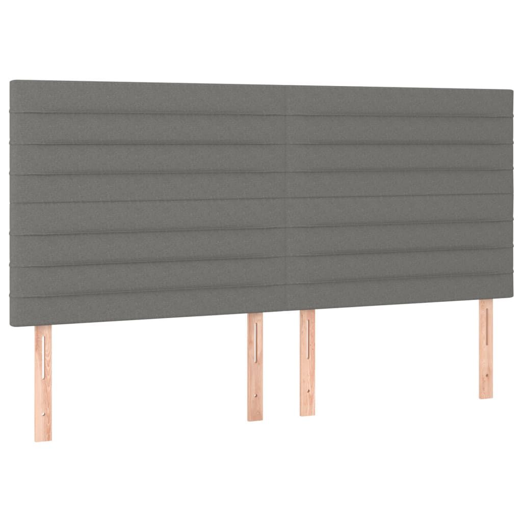 vidaXL Κρεβάτι Boxspring με Στρώμα Σκούρο Γκρι 160x200 εκ Υφασμάτινο