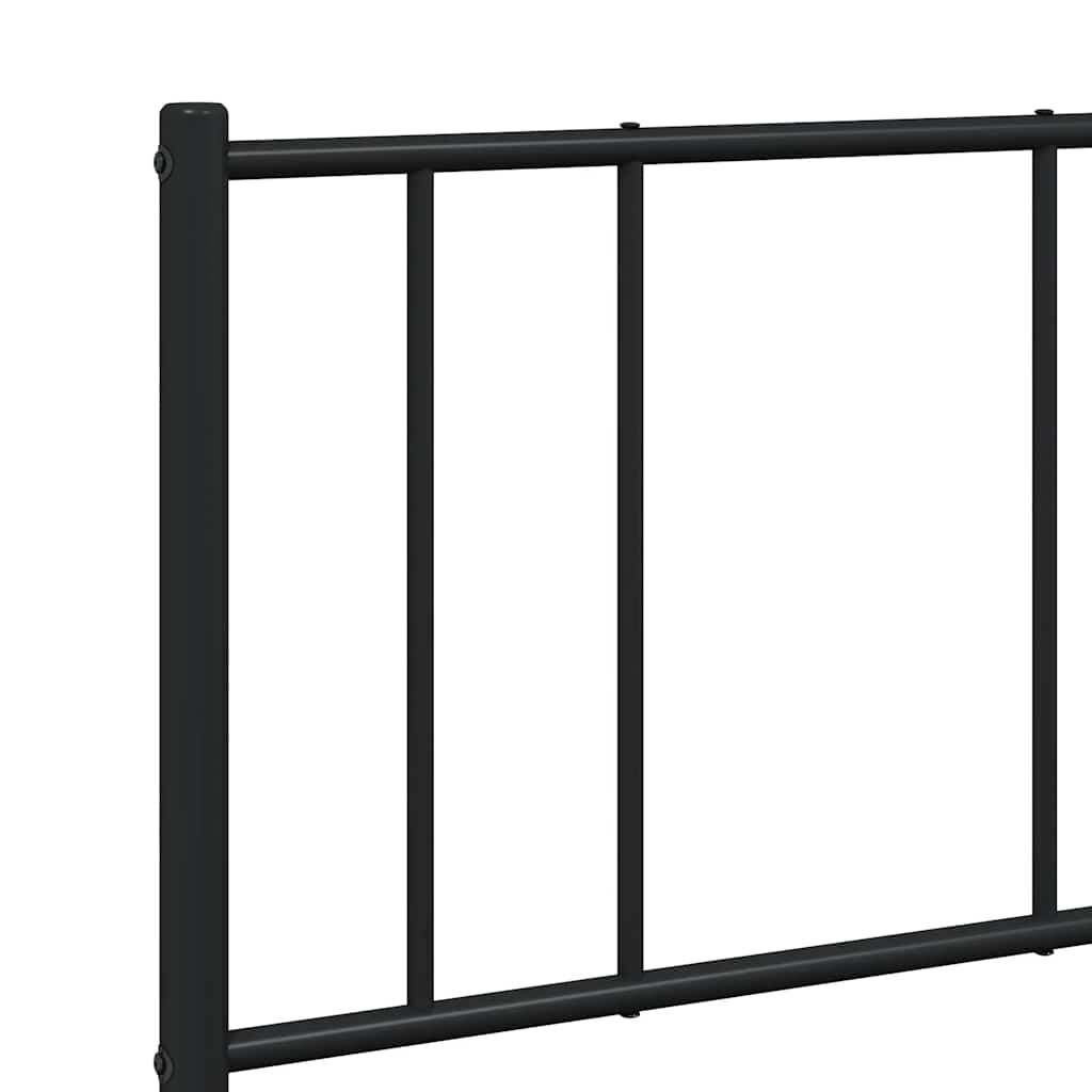vidaXL Πλαίσιο Κρεβατιού με Κεφαλάρι Μαύρο 150 x 200 εκ. Μεταλλικό